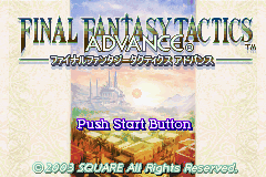 Final Fantasy Tactics Advance title screen for GameBoy Advance